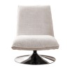 Rotating armchair Remona pakoworld cream fabric-chrome legs 63x80x80εκ