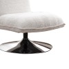 Rotating armchair Remona pakoworld cream fabric-chrome legs 63x80x80εκ
