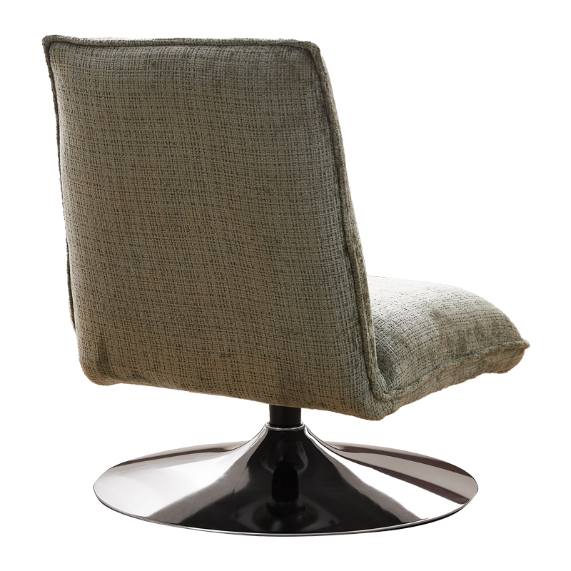 Rotating chair Remona pakoworld green fabric-chrome legs 63x80x80εκ Rotating chair Remona pakoworld green fabric-chrome legs 63x80x80εκ