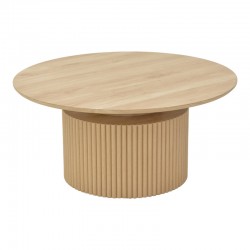 Coffee table Opols pakoworld mdf in natural shade Φ90x42cm Coffee table Opols pakoworld mdf in natural shade Φ90x42cm