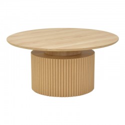 Coffee table Opols pakoworld mdf in natural shade Φ90x42cm Coffee table Opols pakoworld mdf in natural shade Φ90x42cm