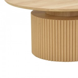 Coffee table Opols pakoworld mdf in natural shade Φ90x42cm Coffee table Opols pakoworld mdf in natural shade Φ90x42cm