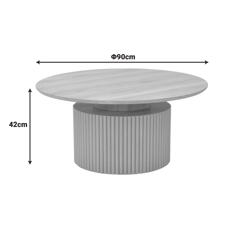 Coffee table Opols pakoworld mdf in natural shade Φ90x42cm Coffee table Opols pakoworld mdf in natural shade Φ90x42cm