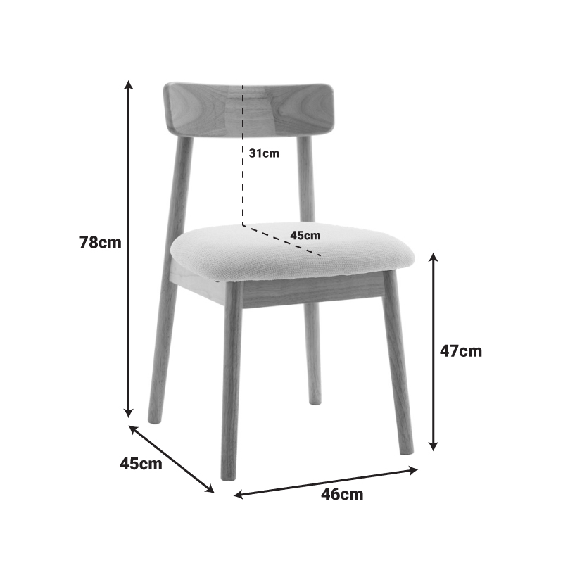 Chair Houlian pakoworld anthracite fabric-black metal leg 46x66x89cm Chair Houlian pakoworld anthracite fabric-black metal leg 46x66x89cm