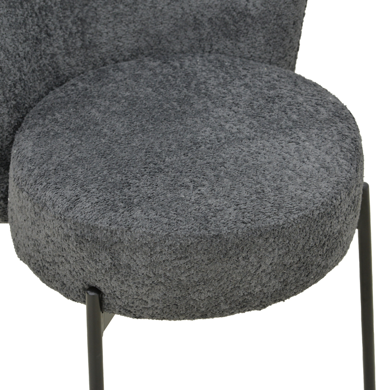 Καρέκλα Houlian pakoworld ανθρακί ύφασμα-πόδι μαύρο μέταλλο 44x66x89εκ