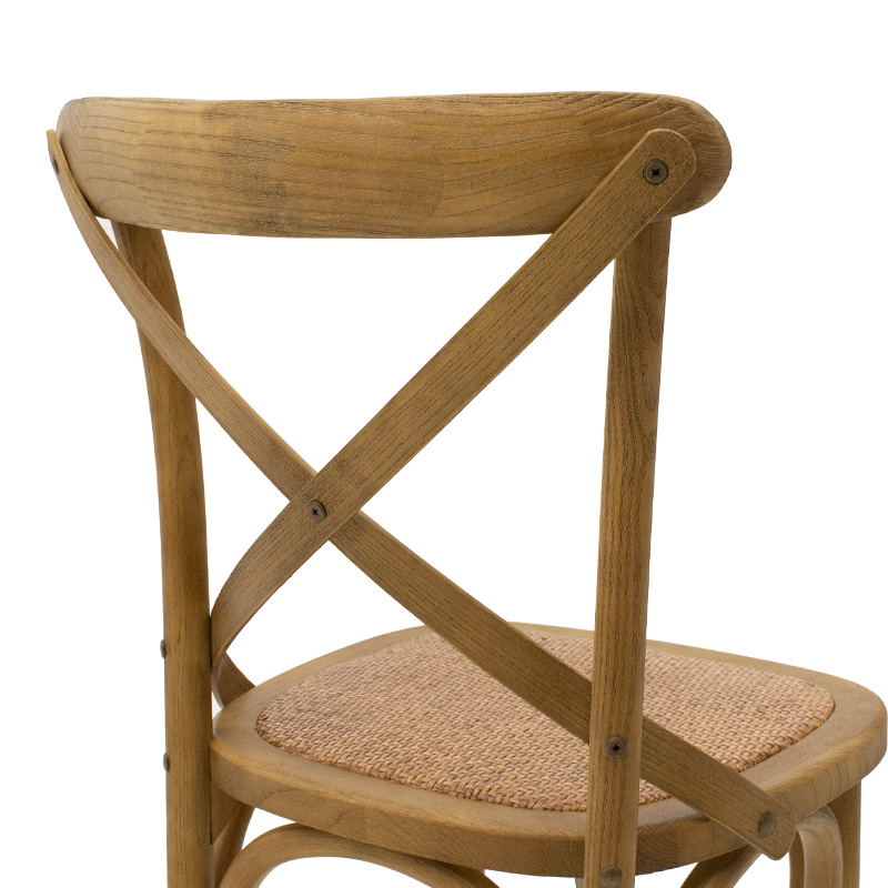 Bar stool Reid pakoworld wood light walnut- brown rattan Bar stool Reid pakoworld wood light walnut- brown rattan