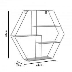 Ραφιέρα τοίχου Matisse pakoworld μεταλλική χρώμα μαύρο 50x10x44εκ