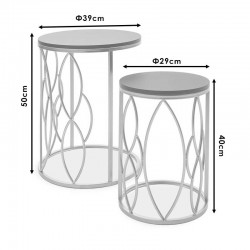 Βοηθητικά τραπέζια σαλονιού Zion I pakoworld σετ 2 τεμ χρυσό-μαύρο