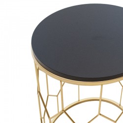 Side table set 2pcsZion II pakoworld metal in black-golden color Side table set 2pcsZion II pakoworld metal in black-golden color
