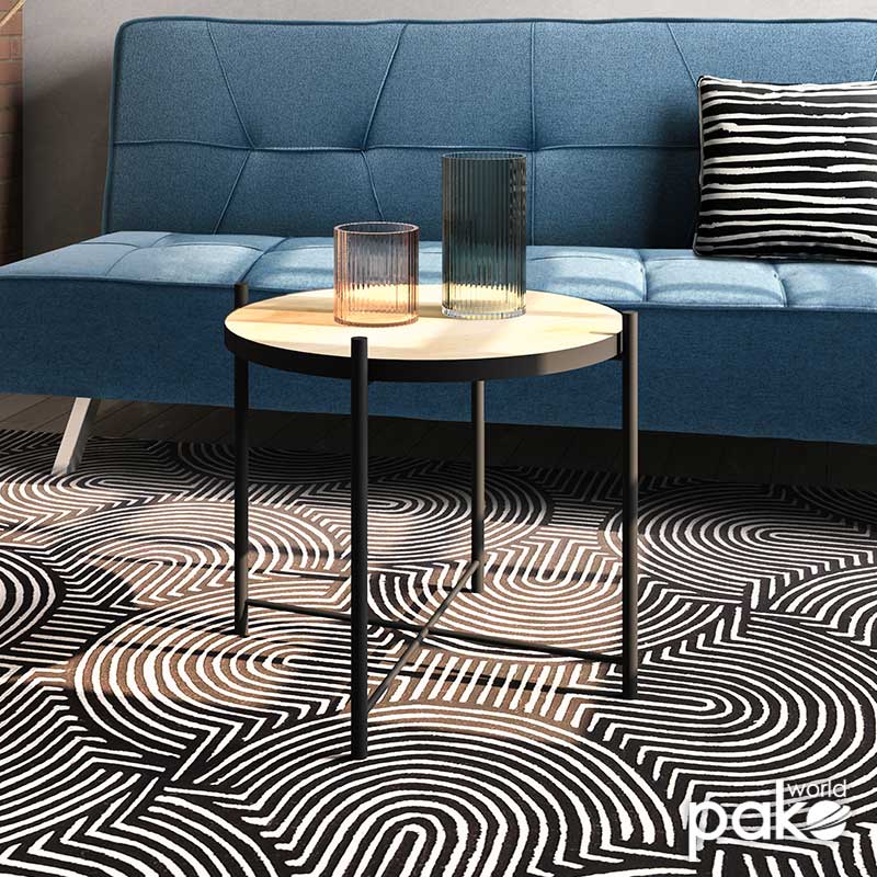 Τραπέζι σαλονιού Siri pakoworld μαύρο-φυσικό 60x60x48εκ