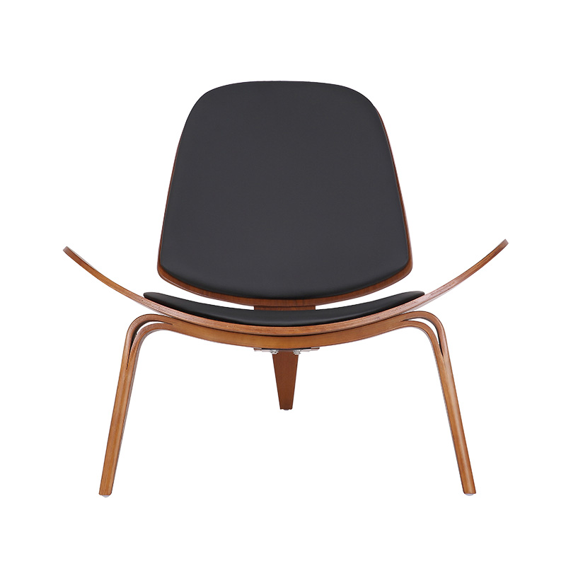 Armchair Vilma pakoworld PU black- walnut plywood 90x73x75cm Armchair Vilma pakoworld PU black- walnut plywood 90x73x75cm