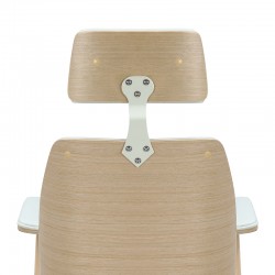 Καρέκλα γραφείου διευθυντή Fern pakoworld PU λευκό-ξύλο φυσικό