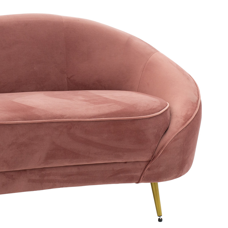 3 seater sofa Amora pakoworld in rotten apple velvet - golden metal 180x81x77cm 3 seater sofa Amora pakoworld in rotten apple velvet - golden metal 180x81x77cm