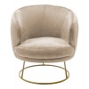Πολυθρόνα Rony pakoworld βελούδο μπεζ-χρυσό 78x75x82εκ