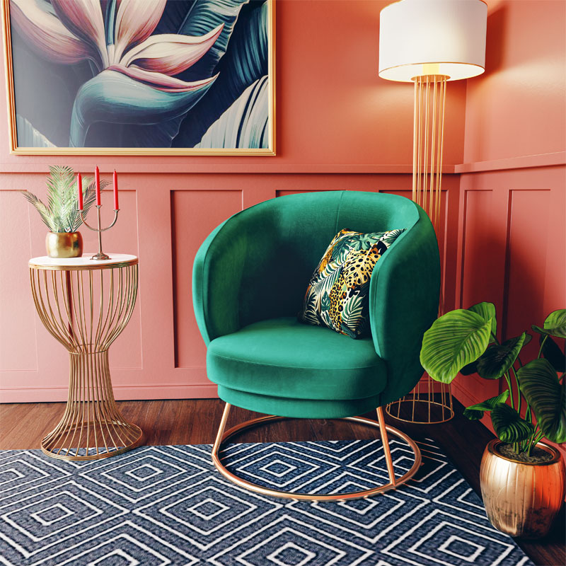 Armchair Rony pakoworld velvet dark green 78x75x82cm Armchair Rony pakoworld velvet dark green 78x75x82cm
