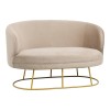 Καναπές διθέσιος Rony pakoworld βελούδο μπεζ-πόδι χρυσό μέταλλο 135x75x85εκ