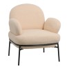 Armchair Jaycob pakoworld boucle beige-black metal leg 74x71x83cm