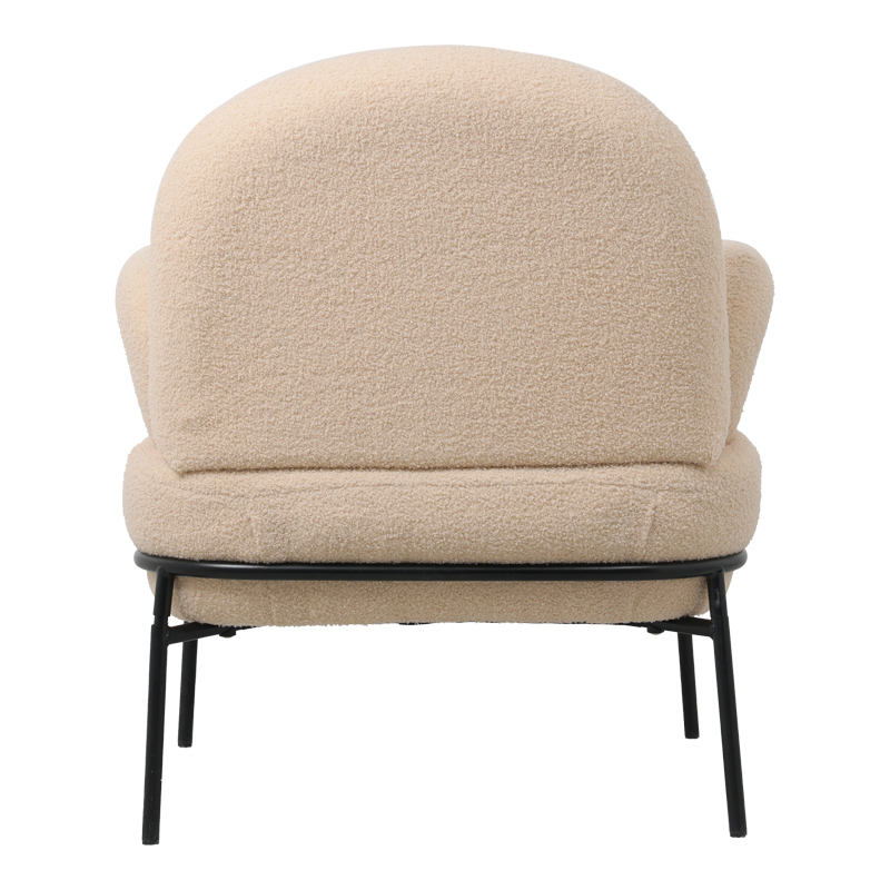 Armchair Jaycob pakoworld boucle beige-black metal leg 74x71x83cm Armchair Jaycob pakoworld boucle beige-black metal leg 74x71x83cm