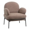 Armchair Jaycob pakoworld boucle brown - black metal leg 74x71x83cm