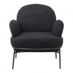 Armchair Jaycob pakoworld boucle black-black metal leg 74x71x83cm Armchair Jaycob pakoworld boucle black-black metal leg 74x71x83cm