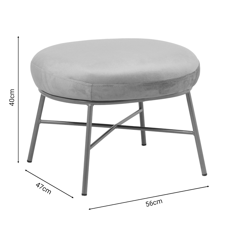 Stool Susanna pakoworld velvet rotten apple-golden metal leg 56x47x40cm Stool Susanna pakoworld velvet rotten apple-golden metal leg 56x47x40cm
