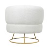 Armchair Connie pakoworld cream bouclé fabric-leg gold metal 87x81x81cm