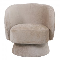 Kreslo pakoworld swivel armchair fabric in cream color 78x81x77cm Kreslo pakoworld swivel armchair fabric in cream color 78x81x77cm