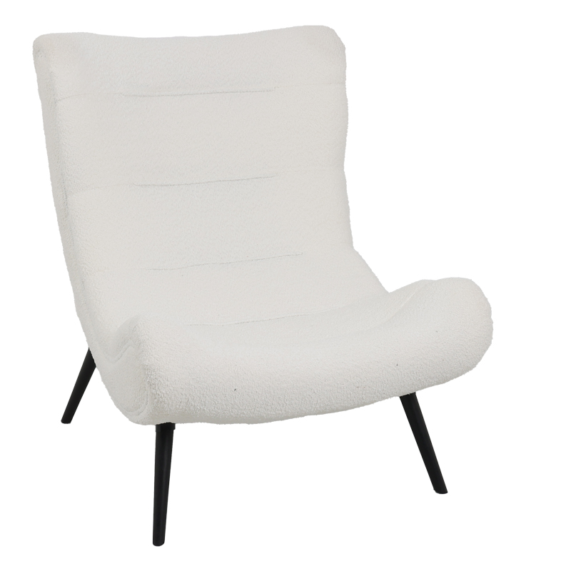 Silla pakoworld boucle fabric armchair in white color 97x80x100cm Silla pakoworld boucle fabric armchair in white color 97x80x100cm