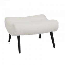 Silla pakoworld stool - footstool white boucle fabric 68x58x40cm Silla pakoworld stool - footstool white boucle fabric 68x58x40cm