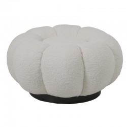 Nester pakoworld stool boucle fabric in white color D60x31cm Nester pakoworld stool boucle fabric in white color D60x31cm