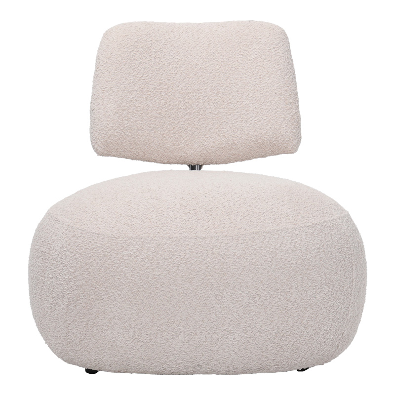 Stonie armchair pakoworld bouclé fabric in beige shade 67x73x67cm Stonie armchair pakoworld bouclé fabric in beige shade 67x73x67cm