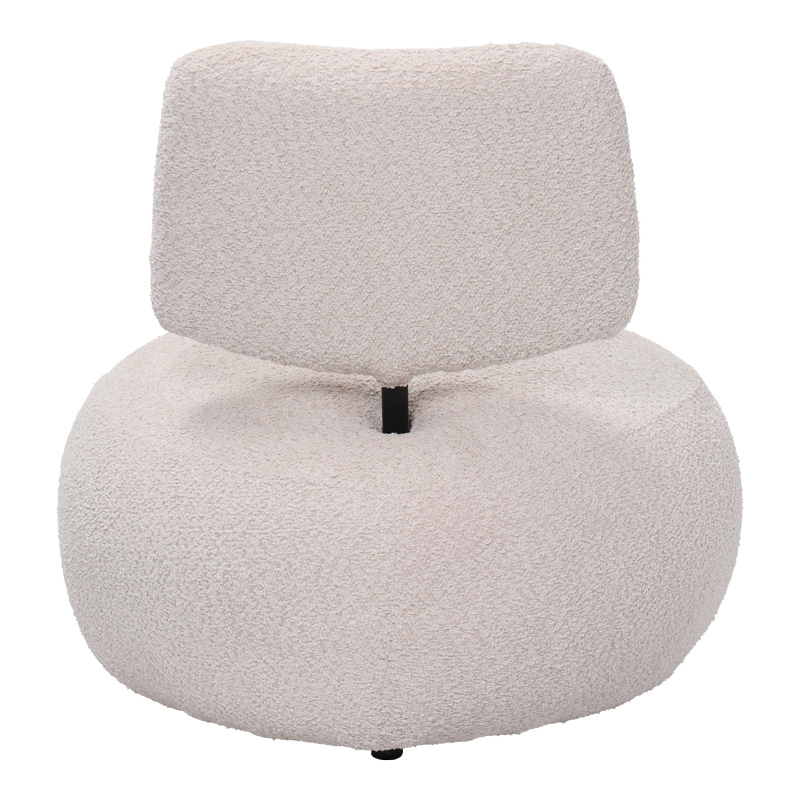 Stonie armchair pakoworld bouclé fabric in beige shade 67x73x67cm Stonie armchair pakoworld bouclé fabric in beige shade 67x73x67cm
