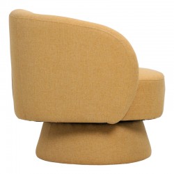 Kreslo pakoworld swivel armchair fabric in yellow color 78x81x77cm Kreslo pakoworld swivel armchair fabric in yellow color 78x81x77cm