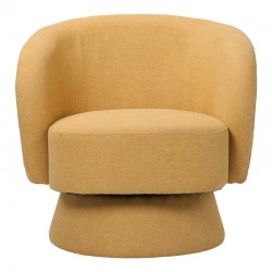 Kreslo pakoworld swivel armchair fabric in yellow color 78x81x77cm Kreslo pakoworld swivel armchair fabric in yellow color 78x81x77cm