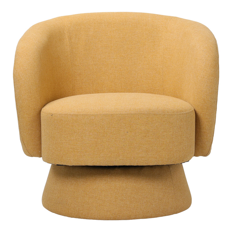 Kreslo pakoworld swivel armchair fabric in yellow color 78x81x77cm Kreslo pakoworld swivel armchair fabric in yellow color 78x81x77cm