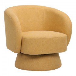 Kreslo pakoworld swivel armchair fabric in yellow color 78x81x77cm Kreslo pakoworld swivel armchair fabric in yellow color 78x81x77cm