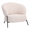 Armchair Jennie pakoworld cream fabric with black metal legs 84x84x71.5cm