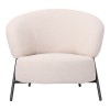 Armchair Jennie pakoworld cream fabric with black metal legs 84x84x71.5cm