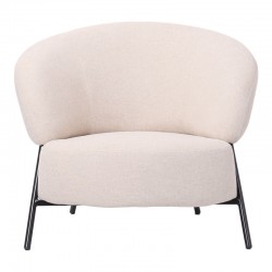 Armchair Jennie pakoworld cream fabric with black metal legs 84x84x71.5cm Armchair Jennie pakoworld cream fabric with black metal legs 84x84x71.5cm