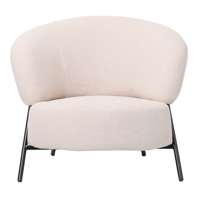 Armchair Jennie pakoworld cream fabric with black metal legs 84x84x71.5cm Armchair Jennie pakoworld cream fabric with black metal legs 84x84x71.5cm