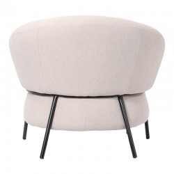 Armchair Jennie pakoworld cream fabric with black metal legs 84x84x71.5cm Armchair Jennie pakoworld cream fabric with black metal legs 84x84x71.5cm