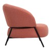 Armchair Jennie pakoworld terracota fabric with black metal legs 84x84x71.5cm