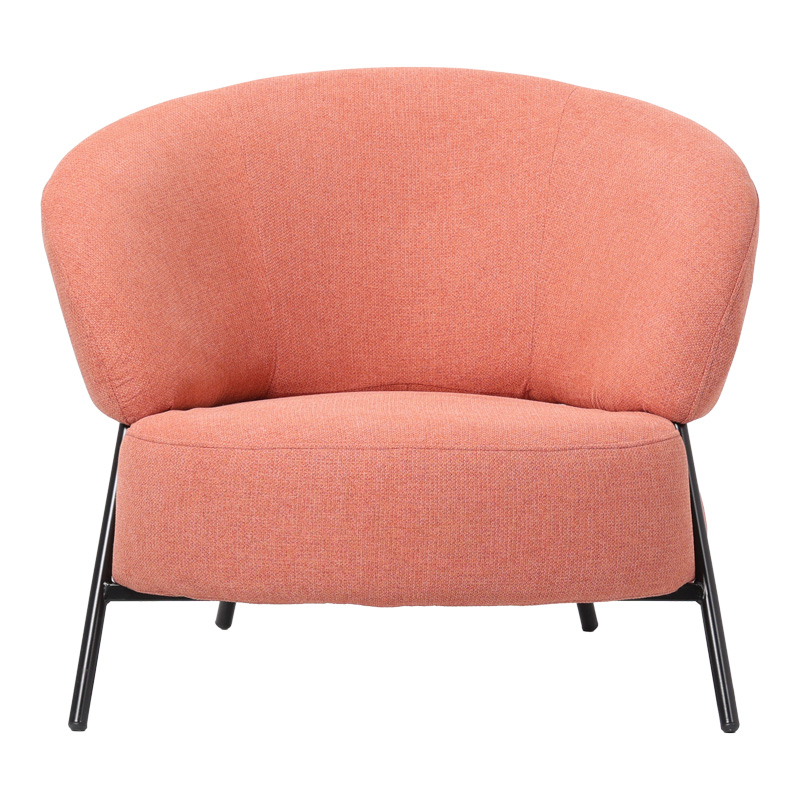 Armchair Jennie pakoworld terracota fabric with black metal legs 84x84x71.5cm Armchair Jennie pakoworld terracota fabric with black metal legs 84x84x71.5cm