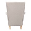 Armchair - bergère Malei pakoworld cream fabric-wooden legs 85x93x100cm