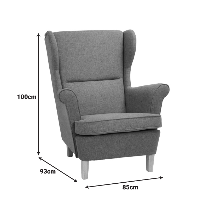Armchair - bergère Malei pakoworld cream fabric-wooden legs 85x93x100cm Armchair - bergère Malei pakoworld cream fabric-wooden legs 85x93x100cm
