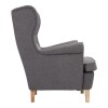 Armchair - bergère Malei pakoworld grey fabric-wooden legs 85x93x100cm