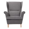 Armchair - bergère Malei pakoworld grey fabric-wooden legs 85x93x100cm