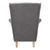 Armchair - bergère Malei pakoworld grey fabric-wooden legs 85x93x100cm