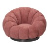 Nester pakoworld swivel armchair boucle fabric in rotten apple color 98x97x69cm