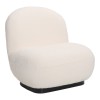 Armchair Rosalie pakoworld cream teddy fabric-black base 85x82x77cm